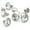 Silver, variant on 50 Sets White Clear Rhinestone Rivets Crystal Rivets Rapid Rhinestone Stud Fit DIY Clothing, Arts & Crafts Decoration (9 mm, Silver Setting)