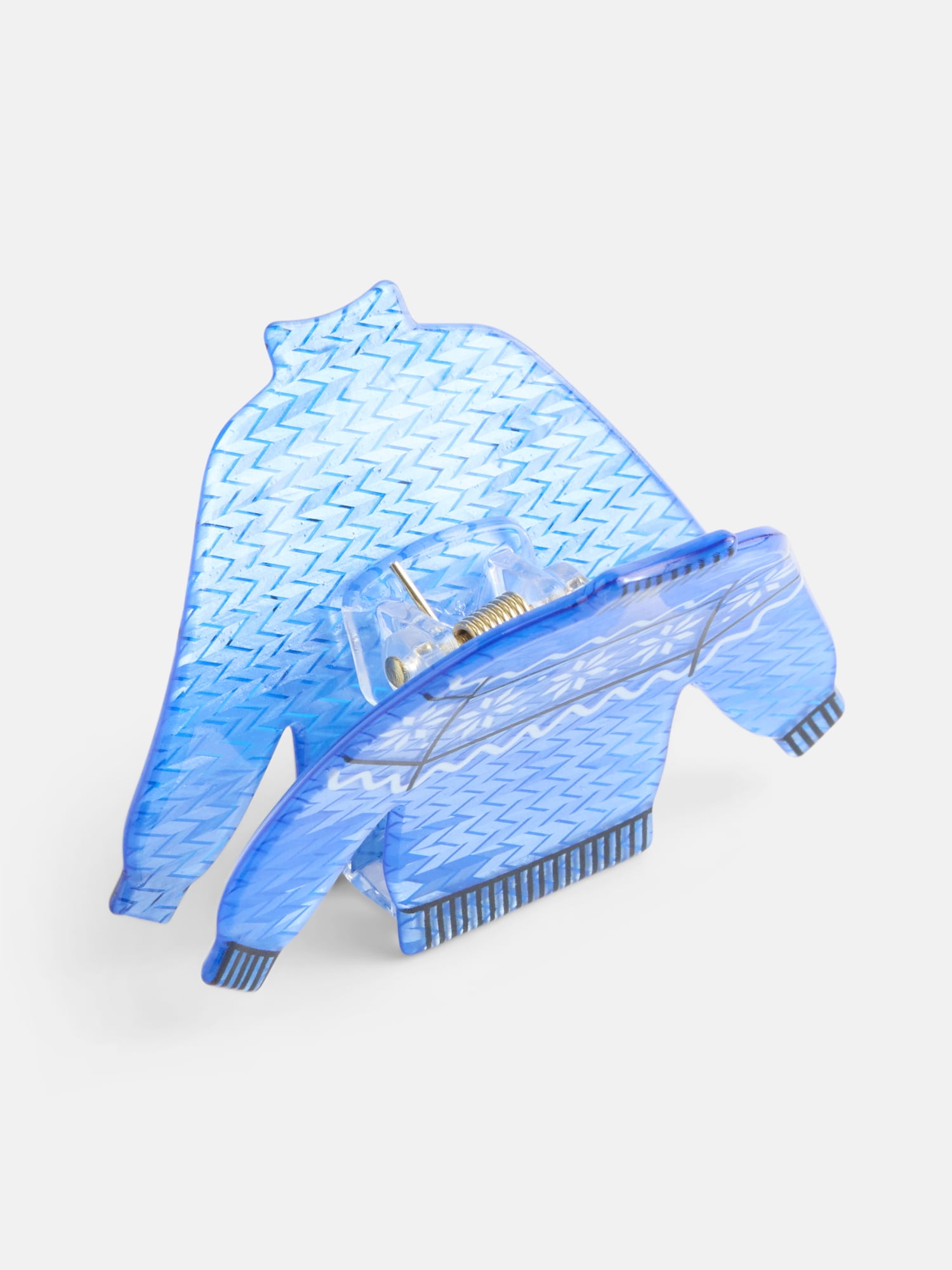 No Boundaries Women’s Sweater Claw Clip, Blue, One Size
