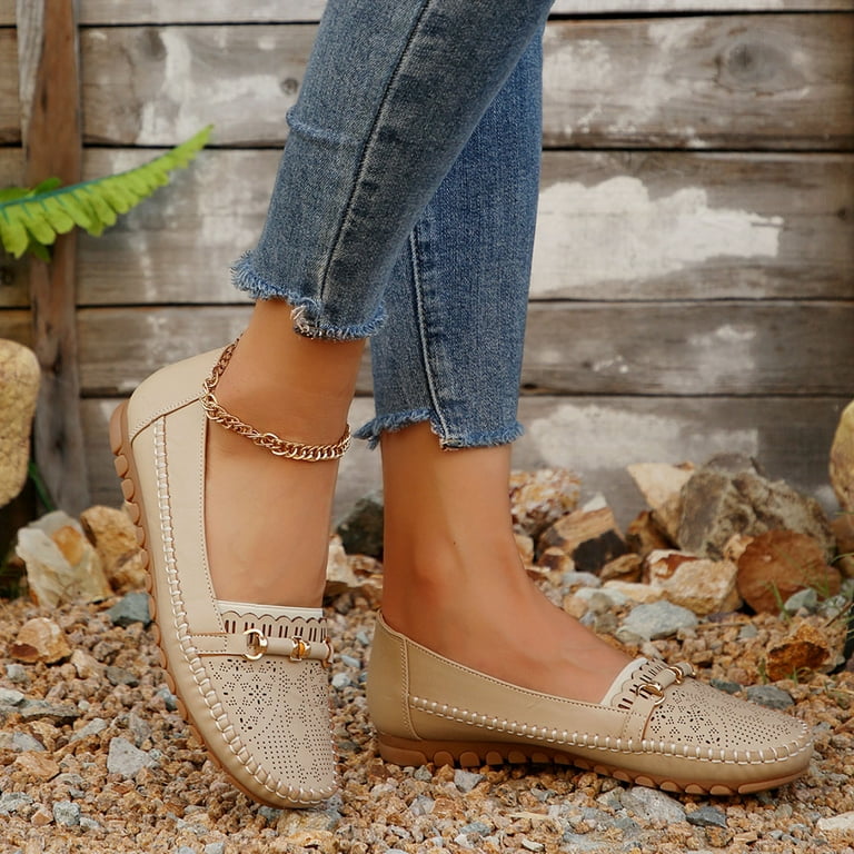 ladies dress shoes online Tawop Women Shoes Womens Dress Shoes Work Shoes Flats Casual Khaki 9.5