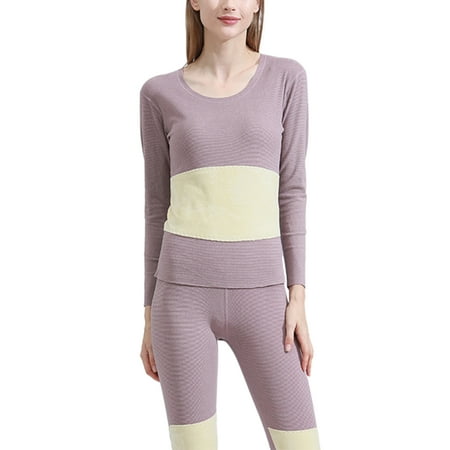 

Lumento Unisex Adults Heating Base Layer Top And Bottom Suits Ultra Soft Solid Color Thermal Underwear Warm Seamless Long Johns Set Light Purple Women XL