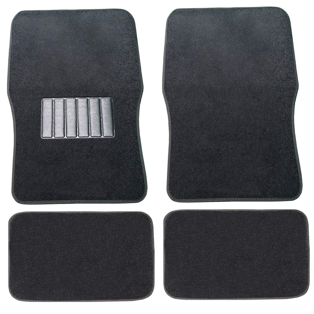 Premium Car Floor Mats Carpet Solid Black 4pc Front Rear For Toyota