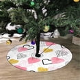 thumbnail image 2 of FMSHPON GoldWatercolor Pink Hearts Xmas Christmas Tree Skirt Stand Mat for Holiday Party Decoration Indoor Outdoor 36 inches, 2 of 3