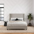 thumbnail image 2 of DHP Eveline Upholstered Platform Bed Frame with High Wingback Headboard, Queen, Textured Gray Canvas, 2 of 23