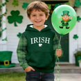thumbnail image 5 of Toddler Waffle St Patrick's Day Hoodie With Shamrock Irish Print Crew Neck Pullover With Pockets Dark Green 4 Y-5 Y, 5 of 7