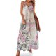 thumbnail image 1 of Elegante vestido sin mangas con diseño de la Torre Eiffel en color rosa y negro con collage floral, vestido de verano para mujer , vestido de mujer de moda, 1 of 7