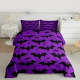 thumbnail image 2 of jejeloiu Bat Bedding Comforter Set,Purple Black Twin Comforter Sets,Halloween Theme Bedding Set For Teens Boys,Super Cozy Room Decor Reversible,2pcs, 2 of 8