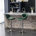 thumbnail image 3 of Vina Velvet Upholstered Adjustable Swivel Barstool, Set of 2, Green, 3 of 9