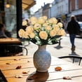 thumbnail image 6 of JHyouerji Artificial Roses Flowers 10 Heads Yellow Silk Bridal Bouquet for Home Office Party Wedding Decoration, 6 of 7