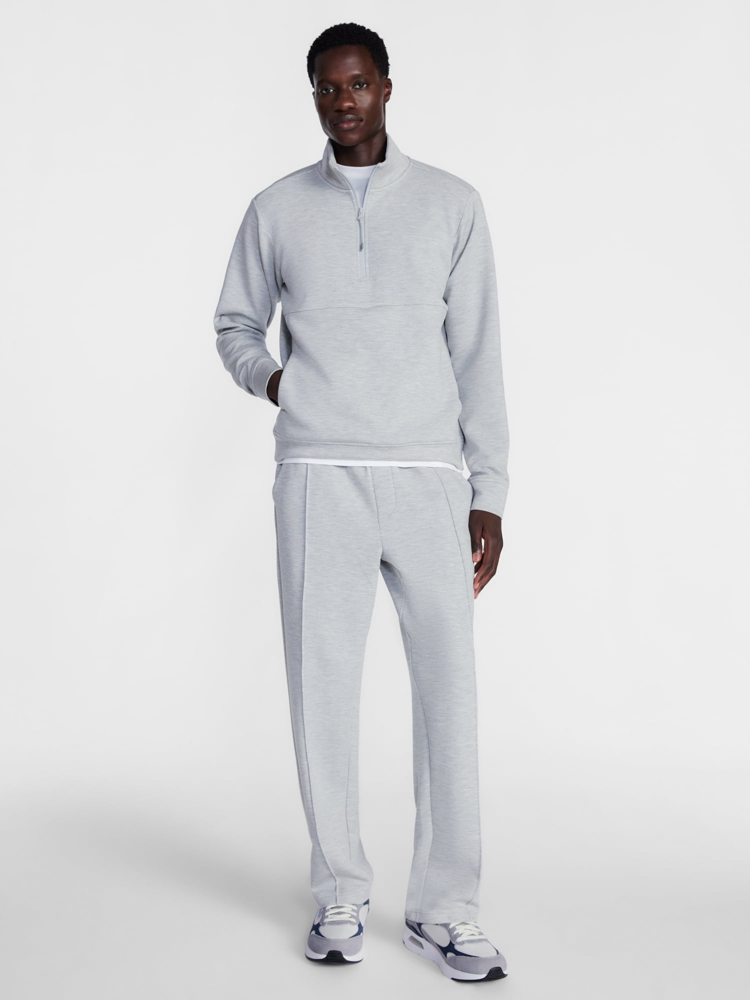 Avia Men's Twill ScubaKnit Quarter Zip Pullover Sweatshirt, Sizes XS-4XLT