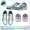 thumbnail image 1 of N I-K-E A i r-Jor-dan 1 Low White / Aegean Storm HM3711-144 Men's US3.5-14 NEW, 1 of 6