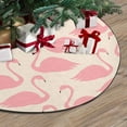 thumbnail image 3 of FMSHPON Flamingo Birds in Pink Xmas Christmas Tree Skirt Stand Mat for Holiday Party Decoration Indoor Outdoor 48 inches, 3 of 3