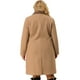 thumbnail image 5 of Plus Size Long Coat for Women Notched Lapel Warm Winter Double Breasted Coat Khaki 4X, 5 of 7