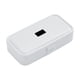 thumbnail image 2 of Caja portátil para brocha de maquillaje de espejo | Organizador multifuncional de cosméticos con espejo | Caja portátil de plástico de gran capacidad, gris blanco | 13,9x6,1 cm, soporte para brochas, 2 of 6