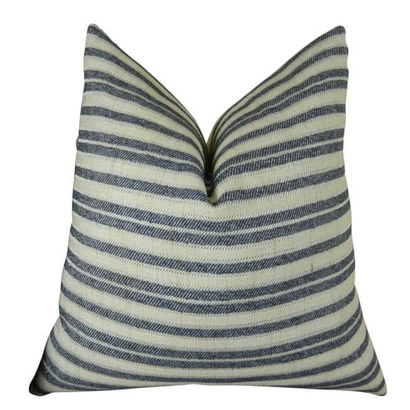 Plutus Stone Manor Indigo Handmade Throw Pillow, (20" x 26" Standard)