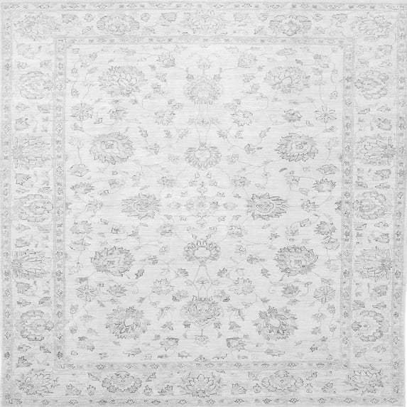 Ahgly Company Indoor Square Oriental Gray Traditional Area Rugs, 7' Square