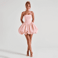 thumbnail image 5 of EASYBRAUS Women Strapless Bow Backless Mini Dress Sexy Summer A Line Party Dress, 5 of 8