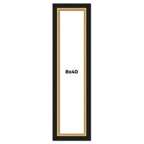 8x40 Frame Gold Real Wood Picture Frame Width 2.25 Inches | Interior Frame Depth 0.5 Inches |