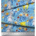 thumbnail image 2 of Soimoi Polyester Crepe Fabric Fox & Bunny Kids Printed Fabric 1 Yard 42 Inch Wide, 2 of 3