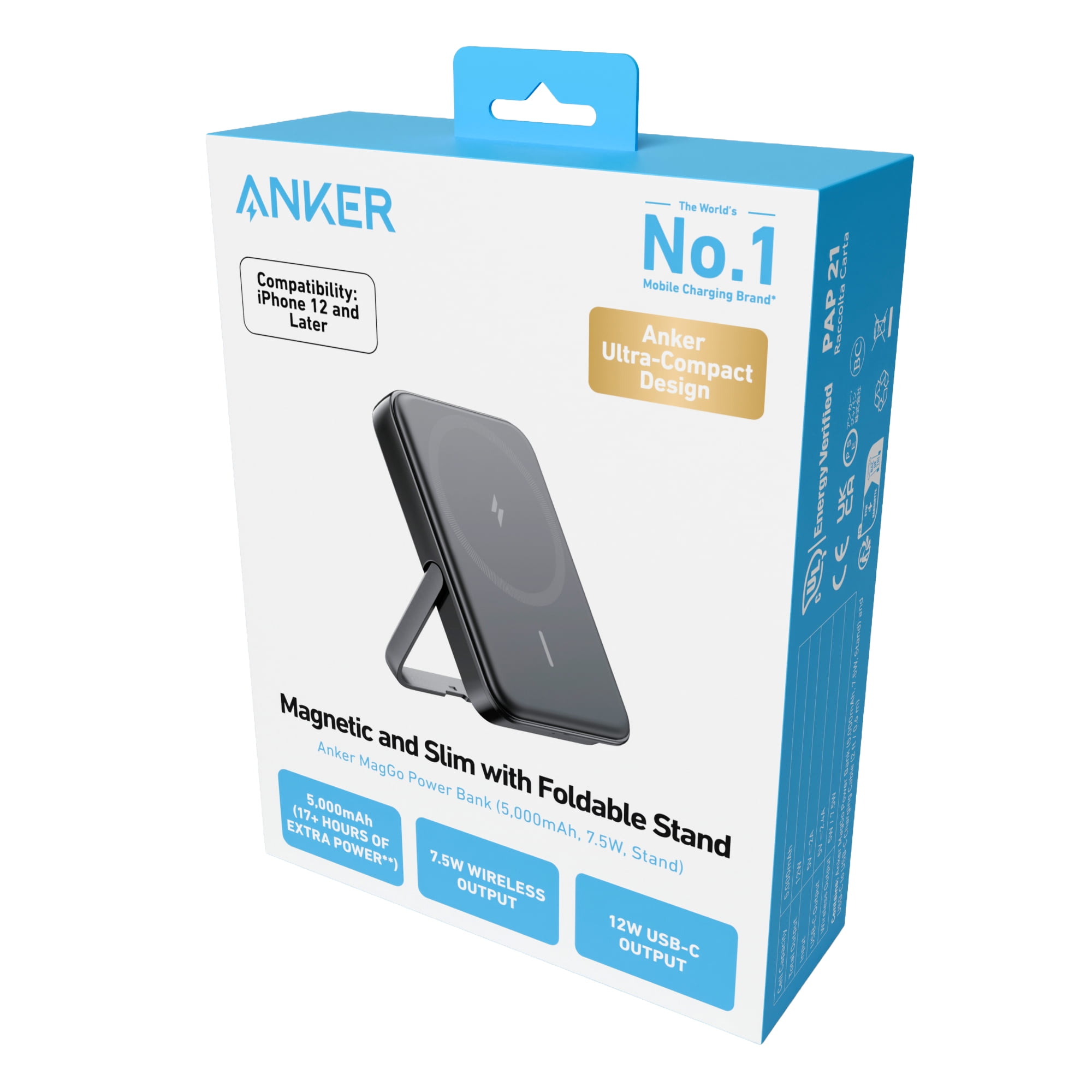 Anker MagGo Portable Phone Charging Stand 7.5W 5,000mAh Power Bank