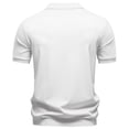 thumbnail image 6 of Polo Shirts for Men Golf Solid Color Shirt Business Casual Short Sleeve Knit Silk Smooth Drape Comfortable Collar Mens Shirts White L, 6 of 6
