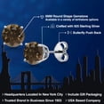 thumbnail image 2 of Gem Stone King 925 Sterling Silver Brown Smoky Quartz Stud Earrings for Women | 1.60 Cttw | Gemstone Birthstone | Round 6MM, 2 of 6