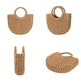 thumbnail image 3 of Bolso bandolera pequeño de paja Youjaree para mujer, tejido a mano, bolso de hombro para verano (marrón), 3 of 7