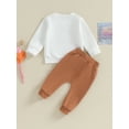 thumbnail image 4 of Hirigin Toddler Baby Boy Fall Winter Outfits Letter Crewneck Sweatshirt Casual Pants 2Pcs Clothes Set, 4 of 8