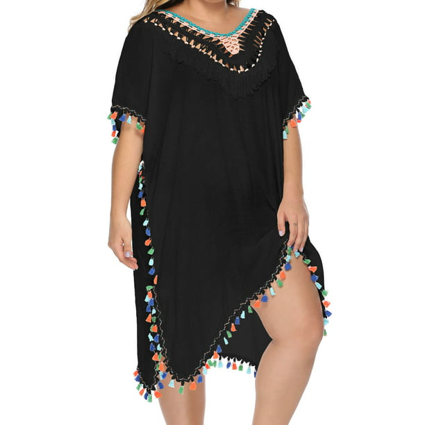 Plus Size XL-3XL Swimsuit Cover Ups Womens Sexy Bathing Suit Cover Up ...