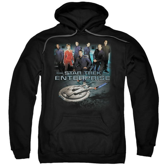 Star Trek Enterprise Crew Adult Pullover Hoodie Sweatshirt Black