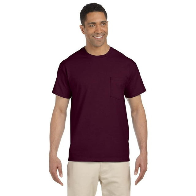 Gildan T-Shirt Adulte Ultra Coton 6 oz avec Poche - Marron - m