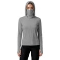 thumbnail image 4 of Oiangi Women's UPF 50+ Sun Hoodie with Face Mask Protection SPF Long Sleeve Shirts Quick Dry Thumb Holes Hiking Rash Guard Dark Gray L, 4 of 6