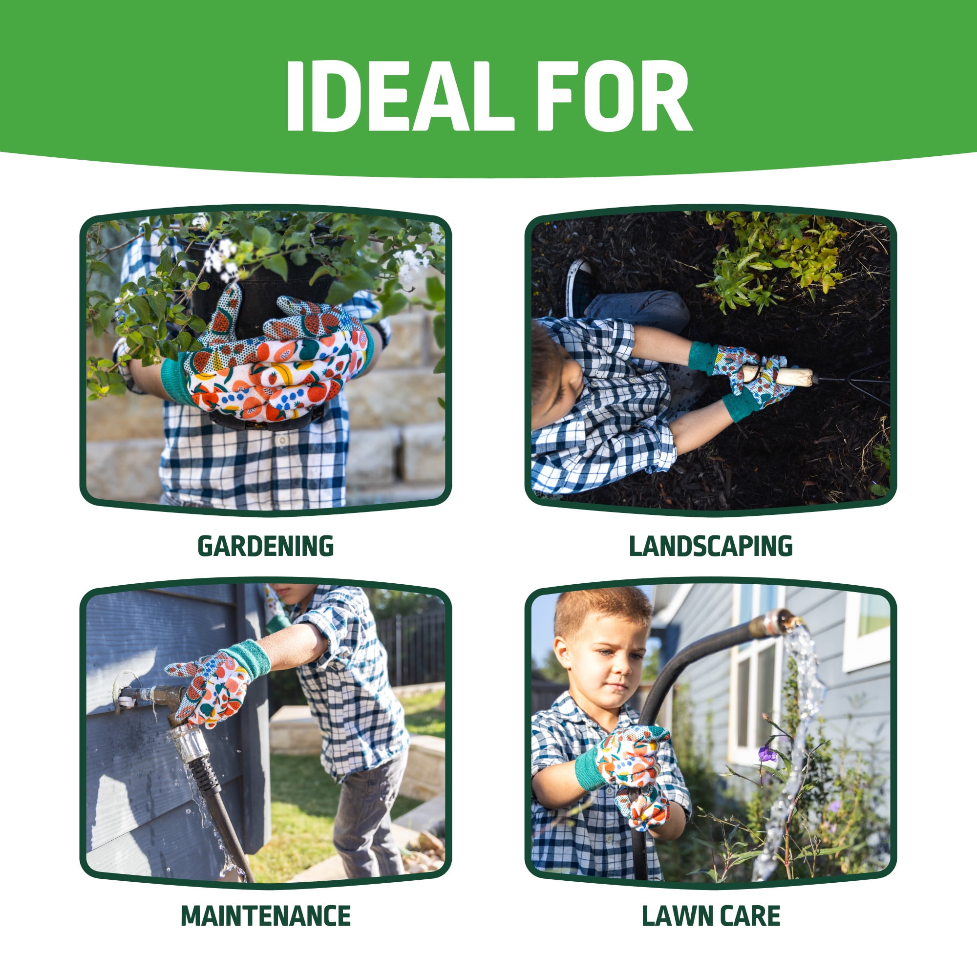 Expert Gardener Kids Jersey Gardening Gloves