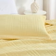 thumbnail image 4 of Chezmoi Collection Kingston Queen Size Bedspread Set, 3-Piece Pastel Yellow Oversized Quilted Microfiber Lightweight Bedspread Coverlet (100"x106"), 4 of 9