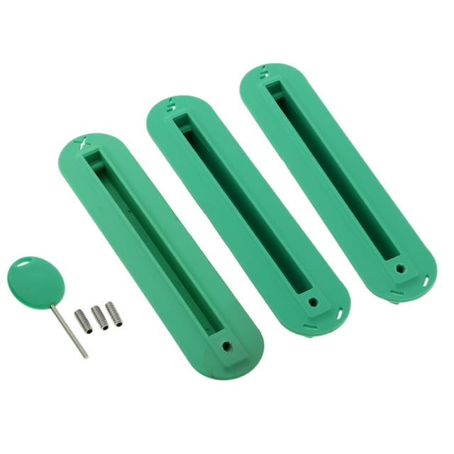 koolsoo 3 Pieces Surfboard Fin Box with Surfing Fin Screws and Fin Key Set Replacement, Green