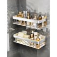 thumbnail image 5 of 1pc Bathroom & Kitchen Aluminum Alloy Storage Rack, Towel Holder, Shampoo Cosmetic Organizer, Shower Head Shelf, Sink Drain Rack, 5 of 5