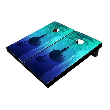 Skip's Garage Submarine Iceburg Solid Wood Cornhole Board Set