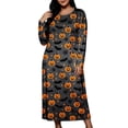 thumbnail image 2 of SELONE Long Nightgowns for Women Long Sleeve Plus Size Halloween Pajamas Dress Pumpkin House Dress Party Nightwear, 2 of 8