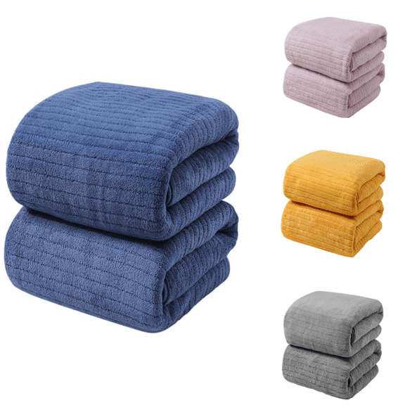 Yardvibe 2PC Bath Towel Sheets , 29.5"x13.8" Extra Large Soft Highly Absorbent & Quick Dry Towel, Skin-Friendly Durable Towels for Home, Hotel, Spa and Daily Bath Use (Blue)