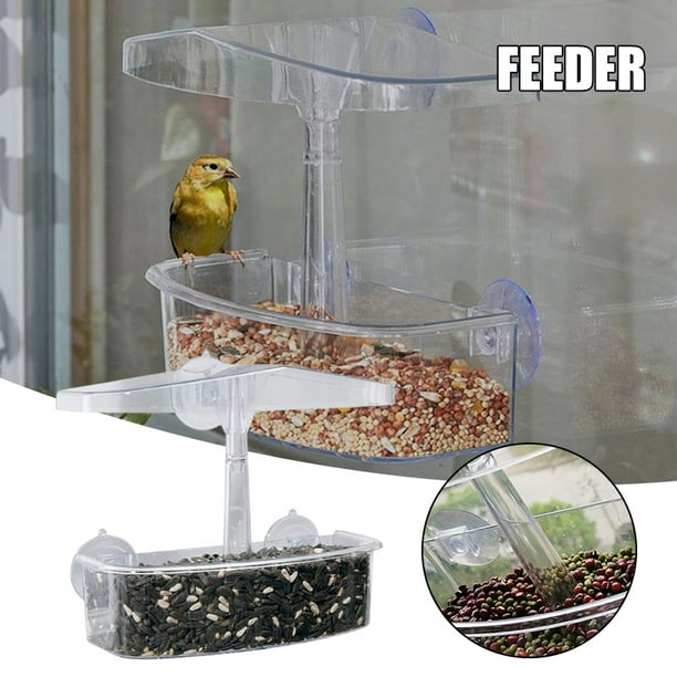 Mangeoire transparente fenêtre - Mangeoire pour oiseaux sauvages