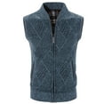 thumbnail image 2 of Odeerbi Sweater Vest for Men Stand Collar Velvet Pattern Sweater Cardigan Vest Sleeveless 2025 Casual Outwear Jackets Blue, 2 of 4