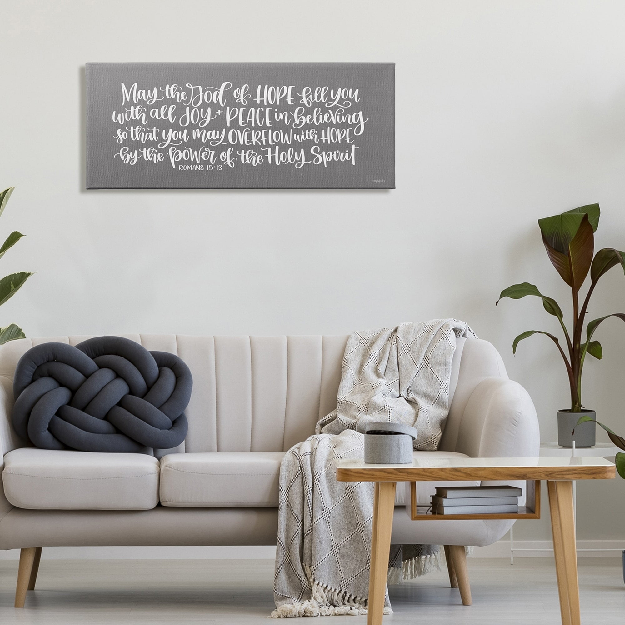 Stupell Industries May God of Hope Motivational Faith Phrase Romans 15:13, 40 x 17, Design by Imperfect Dust