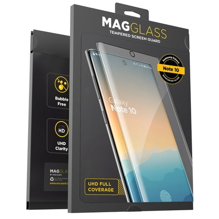 Magglass Galaxy Note 10 Tempered Glass Screen Protector w/ Fingerprint Display Compatibility - Anti Bubble UHD Clear Full Coverage Resistant Screen Guard for Samsung Note 10 (Case Frienly)