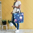 thumbnail image 4 of FORMRS Womens Canvas Tote Bag with Zipper Inner Pocket Shoulder Handbag, Light Pink Jellyfish, 4 of 7