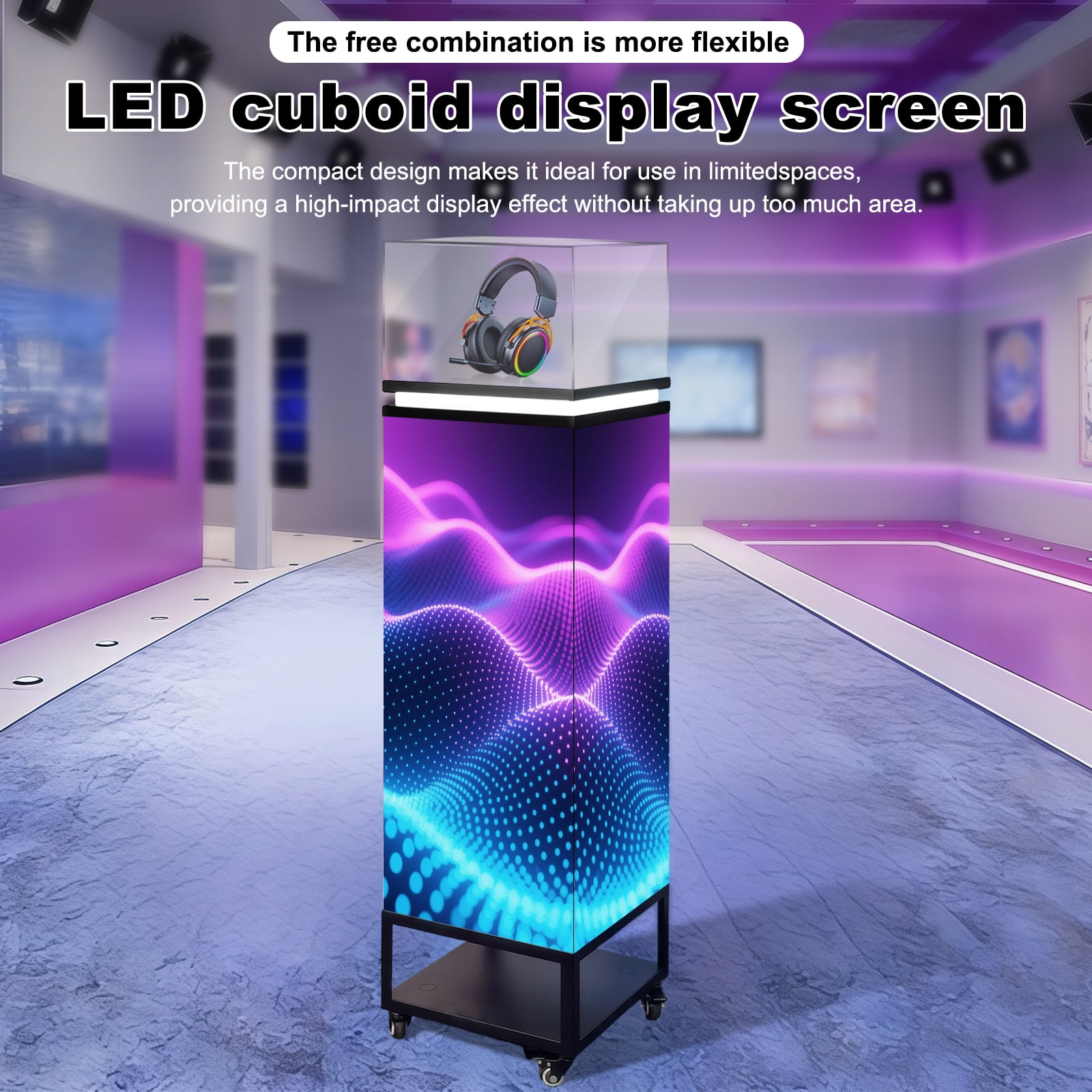 LED Display Screen Showcase,LED Display Screen Showcase, Acrylic Display Case for Jewelry Promotion/Museum
