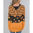 thumbnail image 3 of Women Striped Sweatshirts Hoodies Block Long Sleeve Pullover Sweatshirts Drawstring Loose Tops Fall Winter, 3 of 5