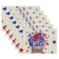 thumbnail image 5 of 4th of July Placemats Set of 4 Washable Stars Patriotic America Memorial Day Linen Table Mats 12 x 18 Inch Heat Resistant Place Mats Non-Slip Placemats for Dining Kitchen Dining Table Party Decor, 5 of 5