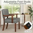 thumbnail image 3 of FAGAGA Mid Century Modern Accent Chair, Upholstered Oversized Chair, Ergonomics Armchair for Living Room, Reading Room, Reception Room, Bedroom, Dorm | Leather Gray, 3 of 6