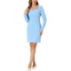 thumbnail image 1 of INSPIRE CHIC Vestido de Oficina Elegante para Mujer con Escote Corazón, Cinturón y Corte Lápiz XS Azul Cielo, 1 of 6