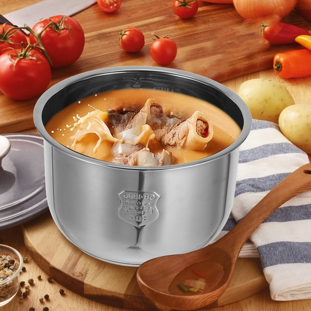 BESTYASH Cuiseur Électrique Doublure en Acier Inoxydable Pot Intérieur pour Cuisson Vapeur et Cuisson Lente du Riz