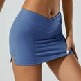thumbnail image 6 of Hvot&aat Women's 2025 Summer Crossover Waist Yoga Skirt High Waisted Stretchy Sexy Split Bodycon Athletic Mini Skirts, 6 of 6
